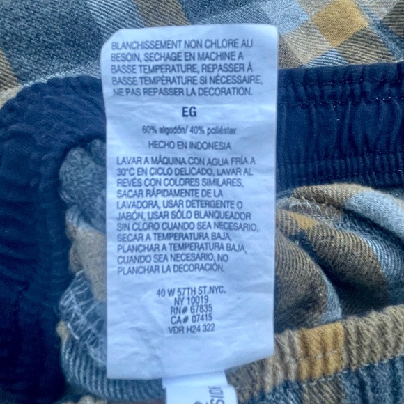 Nautica Pajama Pants Tan Plaid Flannel Drawstring Waist Pockets, Men’s Size XL - Picture 10 of 11